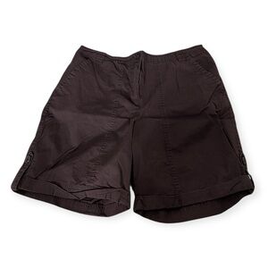 🟤BASIC EDITIONS: Women’s L, brown classic fit shorts w/pockets, preowned🟤